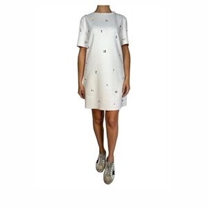 Zara White Mini Dress with Subtle Embellishments